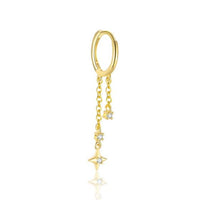 Crystal Star 18K Yellow Gold 925 Sterling Silver Jewelry Set