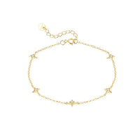 Crystal Star 18K Yellow Gold 925 Sterling Silver Jewelry Set
