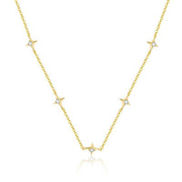 Crystal Star 18K Yellow Gold 925 Sterling Silver Jewelry Set
