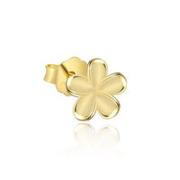 Golden Flower 925 Sterling Silver Hoop Stud Earrings