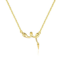 Snake Motif 18K Yellow Gold Plated 925 Sterling Silver Studs and Adjustable Necklace Set