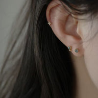Mini Crystal Cross Stud Earrings in 925 Sterling Silver