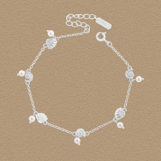 Shell Pearl Conch Bracelet in 925 Sterling Silver