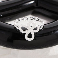 Hollow Infinite Symbol 925 Sterling Silver Adjustable Ring