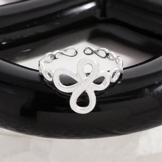 Hollow Infinite Symbol 925 Sterling Silver Adjustable Ring