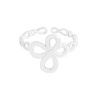 Hollow Infinite Symbol 925 Sterling Silver Adjustable Ring