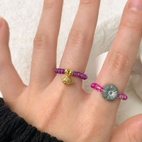 Lucky Cat and Teapot Adjustable 925 Sterling Silver Bead Ring
