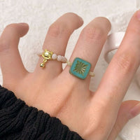 Lucky Cat and Teapot Adjustable 925 Sterling Silver Bead Ring