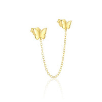 Beautiful Girl Flying Butterfly Necklace with Double-Hole Earrings