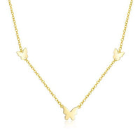Beautiful Girl Flying Butterfly Necklace with Double-Hole Earrings