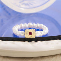 Pink Crystal and Pearl 925 Sterling Silver Ring