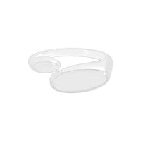 Simple Geometry Oval 925 Sterling Silver Adjustable Ring