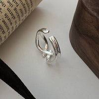 Irregular Geometric 925 Sterling Silver Adjustable Ring