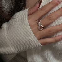 Irregular Geometric 925 Sterling Silver Adjustable Ring