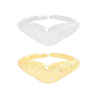 Lover Heart Radiant 925 Sterling Silver Adjustable Ring