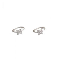 Crystal Four-Leaf Clover Hoop Earrings 925 Sterling Silver