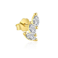 Waterdrop Crystal 925 Sterling Silver Stud Hoop Earring
