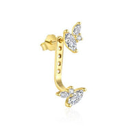 Waterdrop Crystal 925 Sterling Silver Stud Hoop Earring