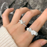 Twisted Knot Adjustable Ring in 925 Sterling Silver