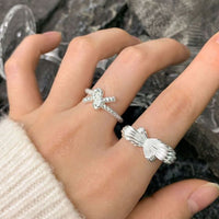Irregular Flying Butterfly 925 Sterling Silver Adjustable Ring