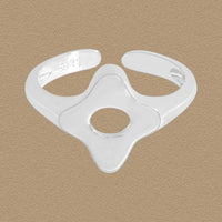Hollow Starburst Adjustable Ring 925 Sterling Silver