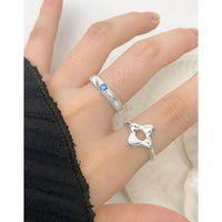 Hollow Starburst Adjustable Ring 925 Sterling Silver