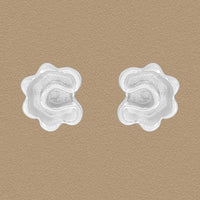 Mini Irregular Flower Sterling Silver Stud Earrings