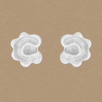 Mini Irregular Flower Sterling Silver Stud Earrings