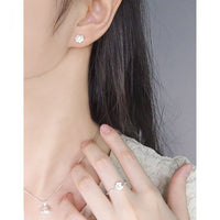 Mini Irregular Flower Sterling Silver Stud Earrings