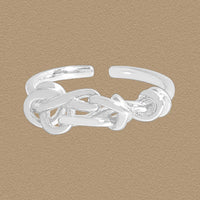 Hollow Irregular Cross Lines Adjustable Ring