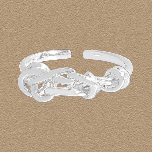 Hollow Irregular Cross Lines Adjustable Ring