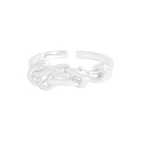 Hollow Irregular Cross Lines Adjustable Ring