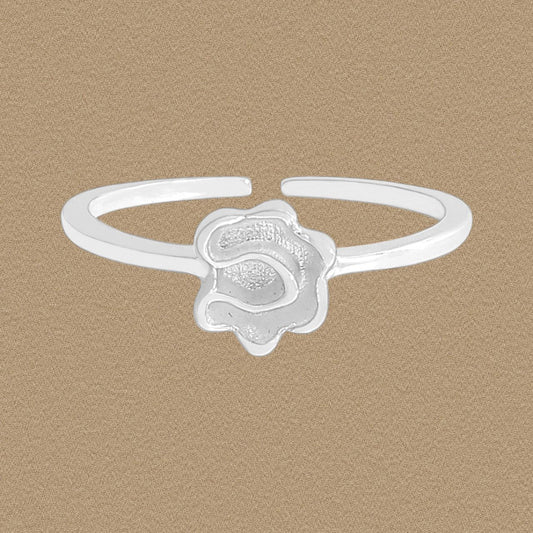 Irregular Flower Adjustable 925 Sterling Silver Ring