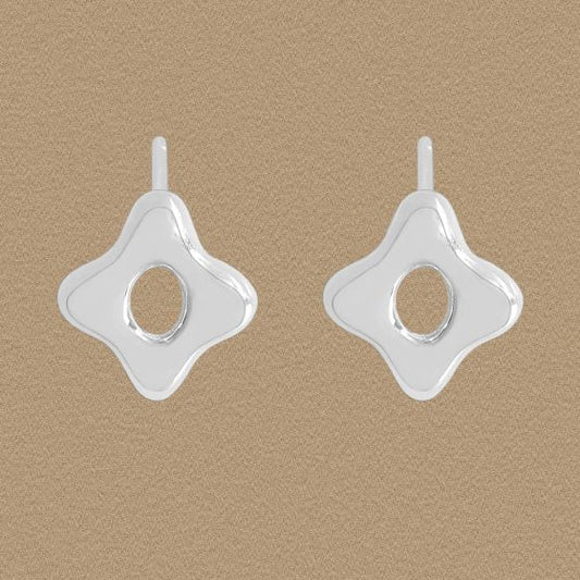 Mini Hollow Starburst Sterling Silver Stud Earrings