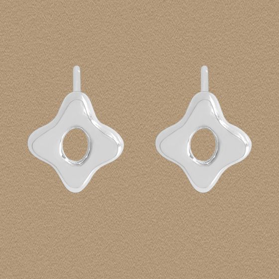 Mini Hollow Starburst Sterling Silver Stud Earrings