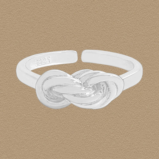 Double Layer Twisted Cross Infinite 925 Sterling Silver Adjustable Ring