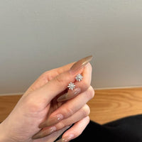 Crystal Snowflake Sterling Silver Stud Earrings