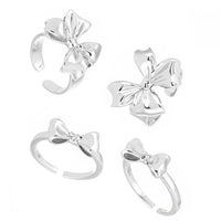 Sweet Bow-Knot 925 Sterling Silver Adjustable Ring