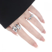 Sweet Bow-Knot 925 Sterling Silver Adjustable Ring