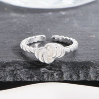 Irregular Twisted Circles 925 Sterling Silver Adjustable Ring
