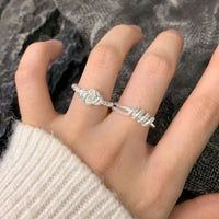 Irregular Twisted Circles 925 Sterling Silver Adjustable Ring