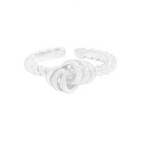 Irregular Twisted Circles 925 Sterling Silver Adjustable Ring