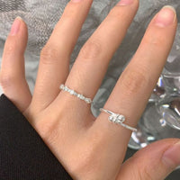 Mini Crystal Star Adjustable Ring in 925 Sterling Silver