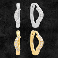 Crystal Smile 925 Sterling Silver Hoop Earrings
