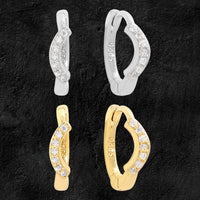 Crystal Smile 925 Sterling Silver Hoop Earrings