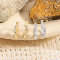 Crystal Smile 925 Sterling Silver Hoop Earrings