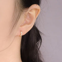 Crystal Smile 925 Sterling Silver Hoop Earrings