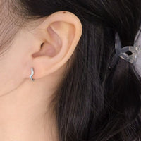 Crystal Smile 925 Sterling Silver Hoop Earrings