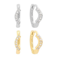Crystal Smile 925 Sterling Silver Hoop Earrings