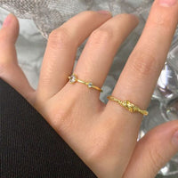 Double Mother and Child Crystal Adjustable Ring